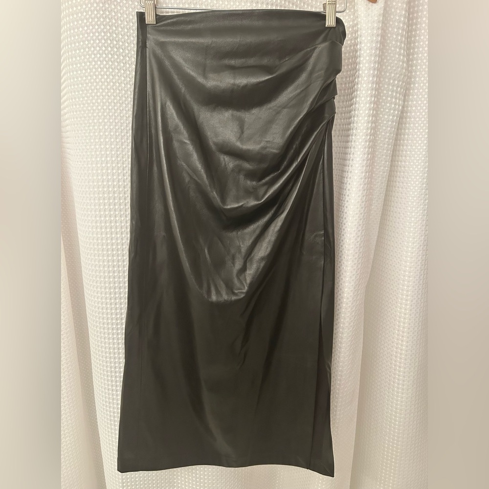 Elegant Black Pleather ZARA Skirt